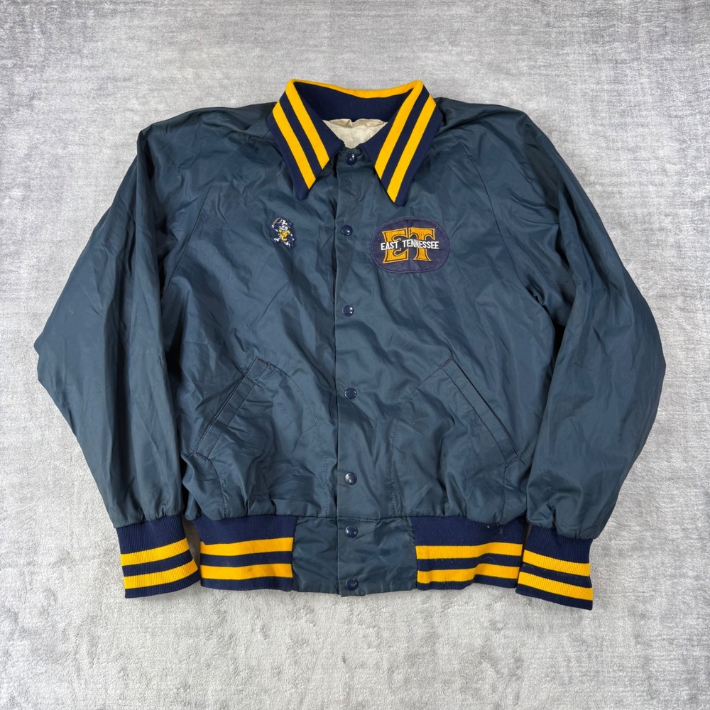 East Tennessee ETSU Jacket Men Large Navy Vtg 70s Varsity Don Alleson Bomber